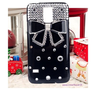 Coque Pour Samsung Galaxy S5 i9600 Noeud Bling Strass 